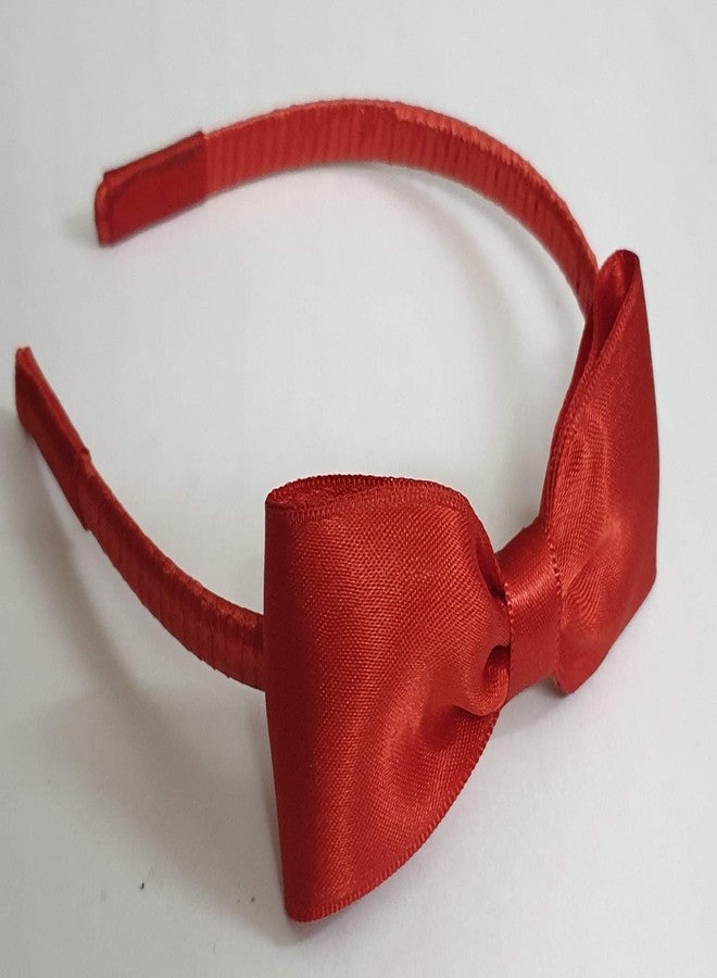 Belleza Crafting with Creativity Simple Red Color Bow Hairband SBHH1 Pattern1 (Pack of 1) - Image 3